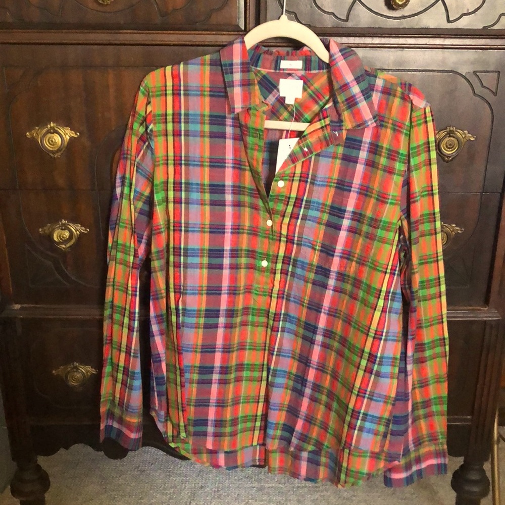 J crew colorful button down shirt
